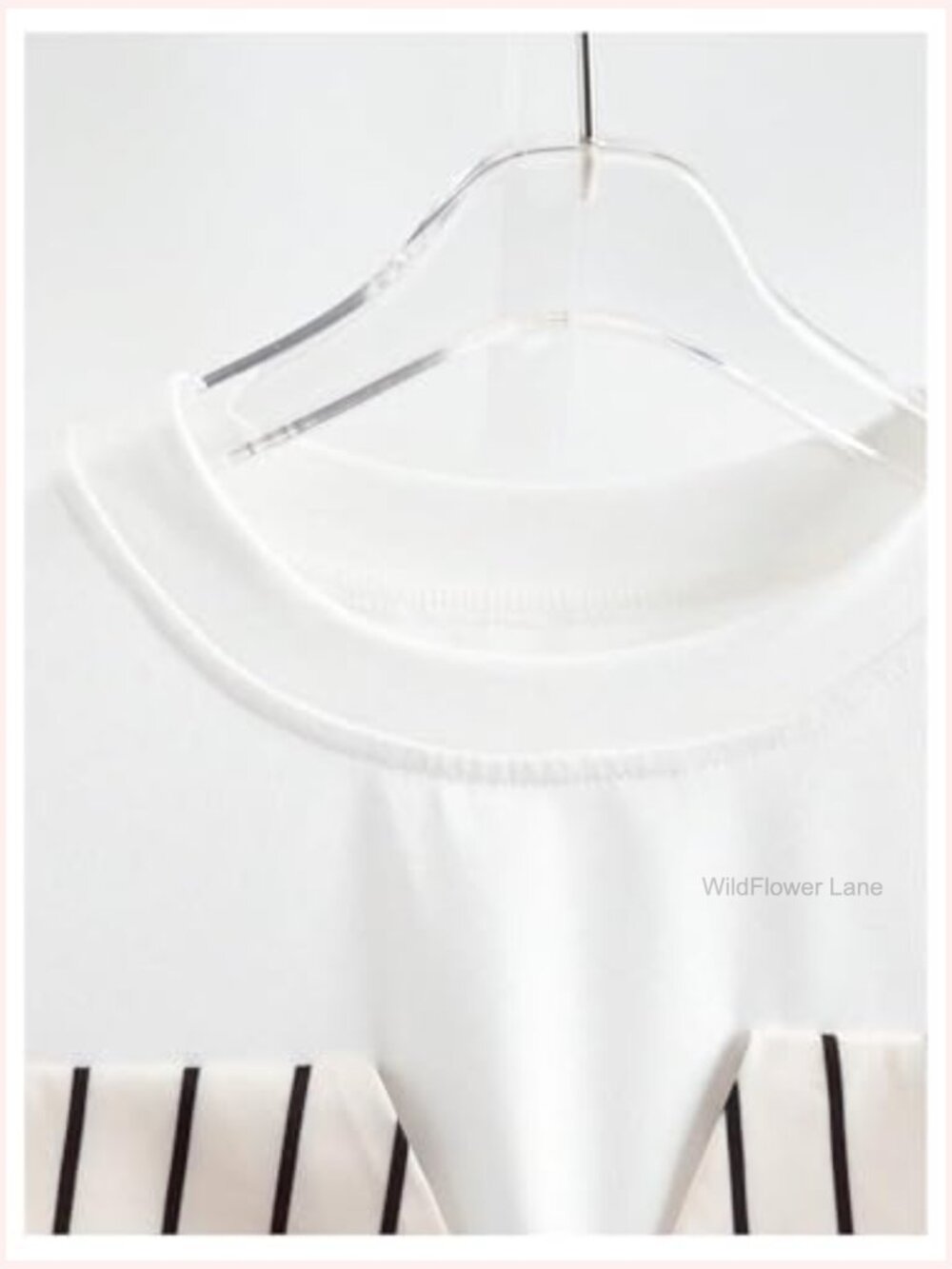 Striped Cold Shoulder Blouse 2 in 1 Half Sleeve Dressy Top - Picture 4 of 5